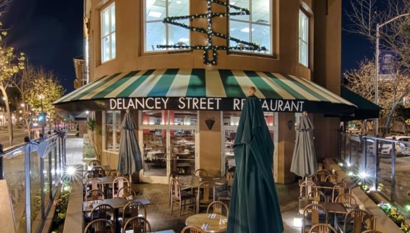 Outdoor patio at Delancey Street Restaurant, perfect for casual meetings and events.