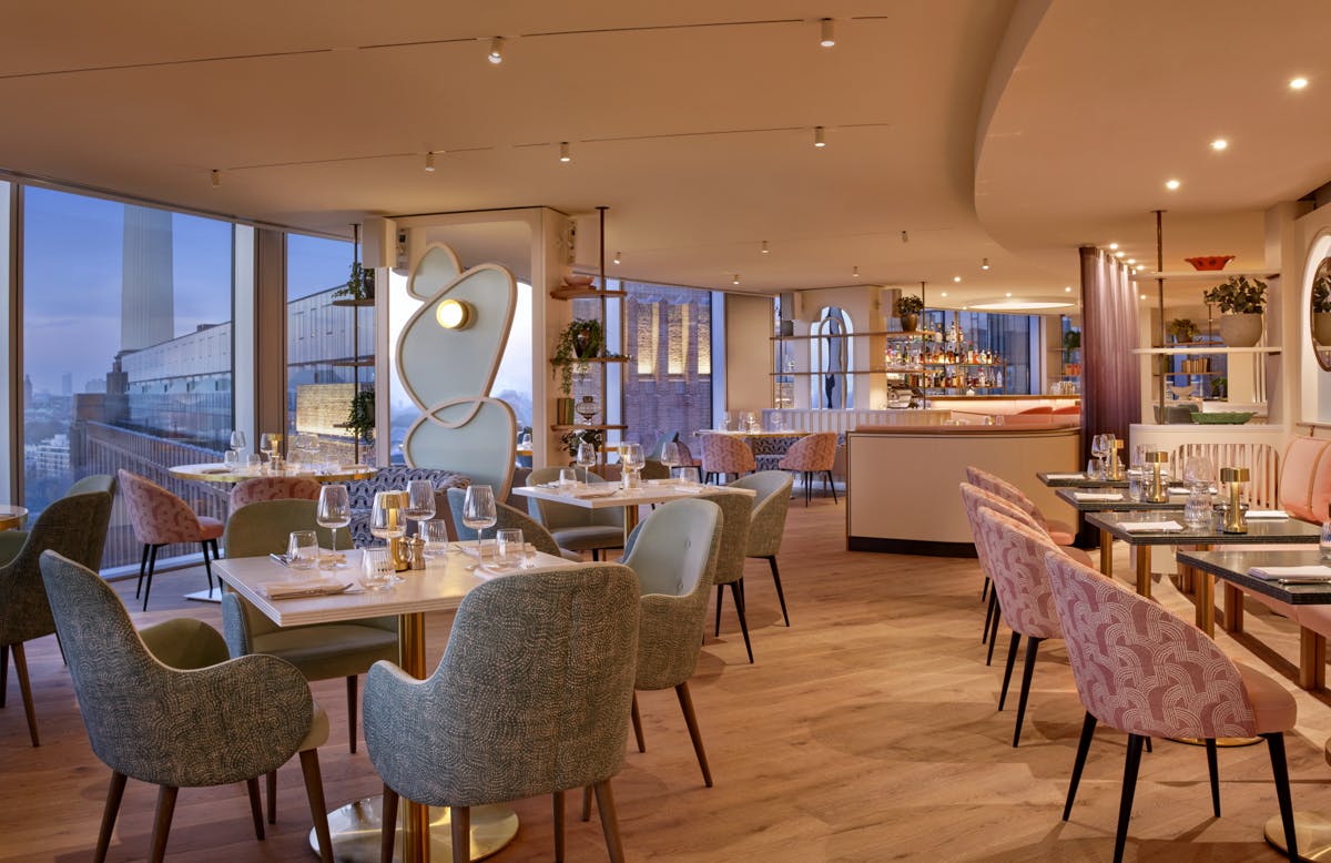 Stylish JOIA Restaurant with panoramic views, ideal for upscale events in London.