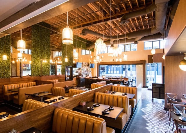 Main Dining Area at The Carvery Restaurant with stylish booths, ideal for events and gatherings.
