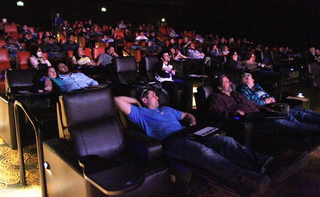 "Glendale movie theater audience enjoying a comfortable screening experience."