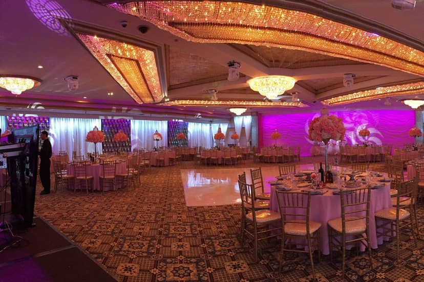 Mirage Conference Room with elegant chandeliers, perfect for weddings and corporate events.