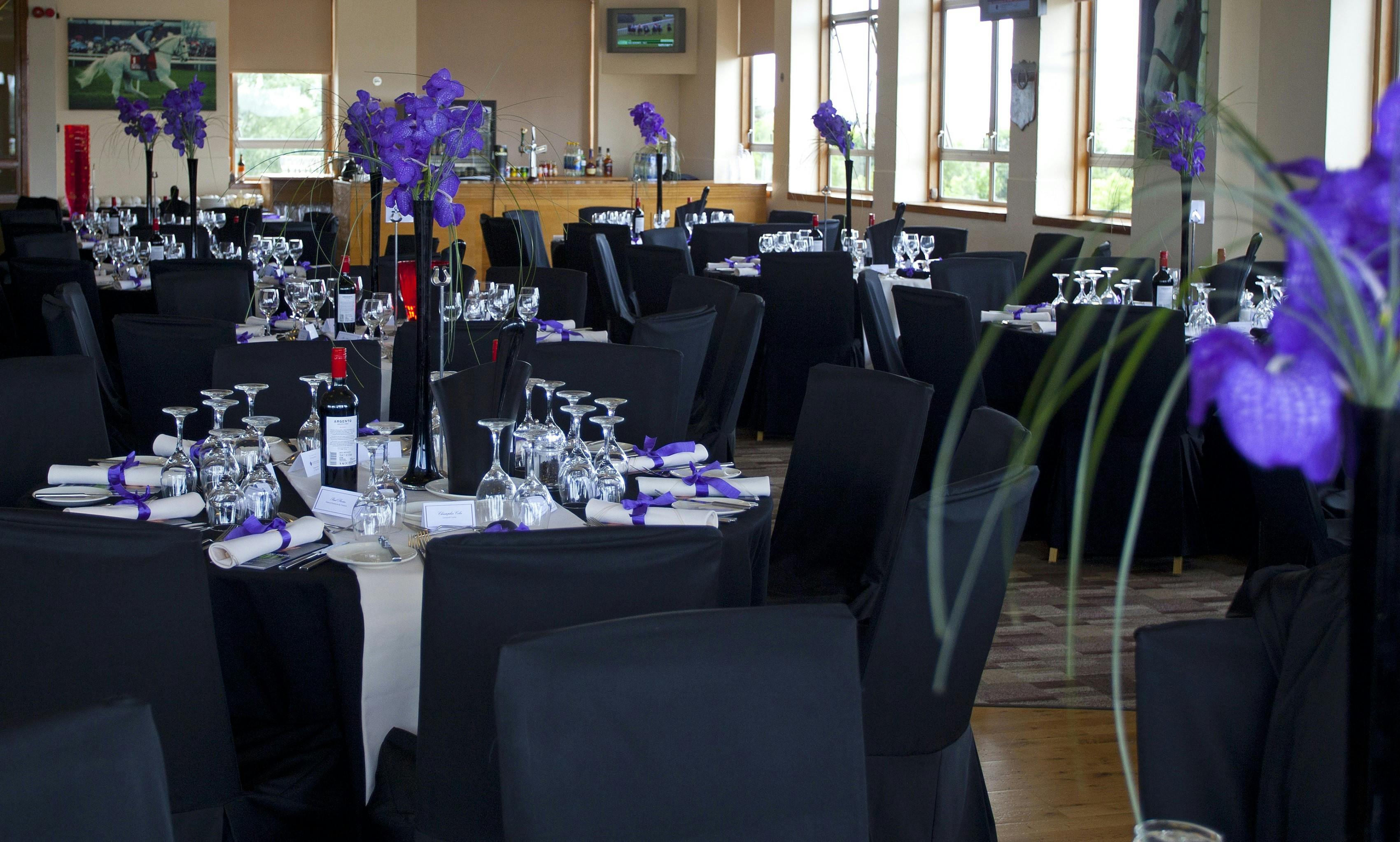 Desert Orchid Suite banquet setup with elegant decor for formal events in Kempton Park.