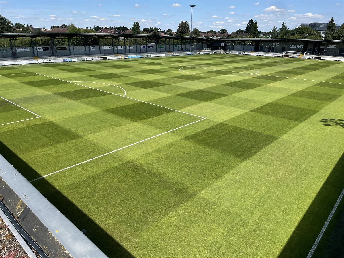 Stadium in Princes Park with vibrant football pitch for outdoor events and team-building. - Banner