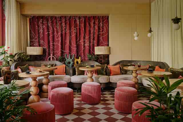 Stylish Jungle Booth bar area in EVE Kensington for networking events and small group meetings.