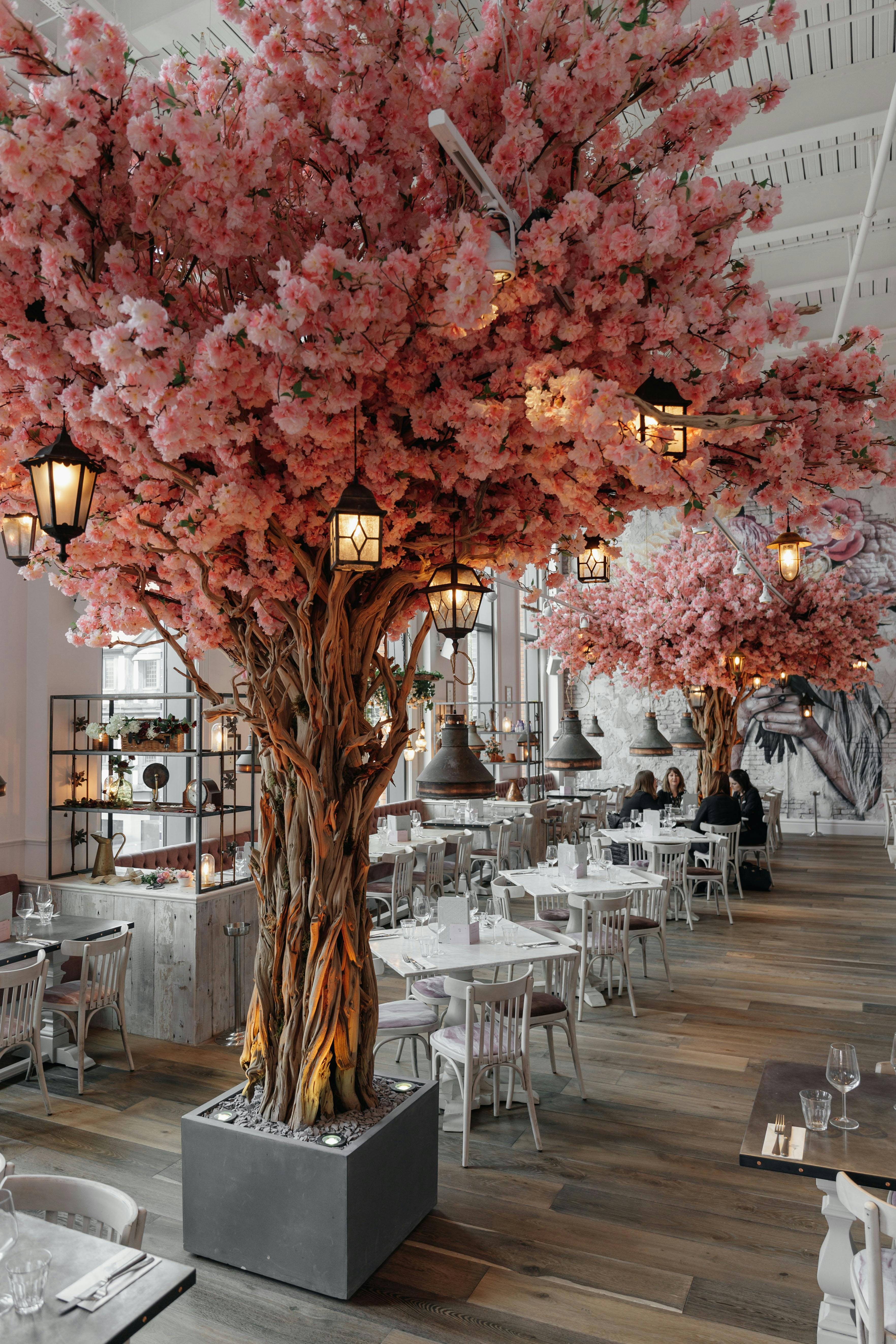 Elegant event space with cherry blossom trees for intimate gatherings in Watford.