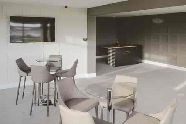 Royal Box at Kempton Park Racecourse, modern venue for corporate meetings and events.
