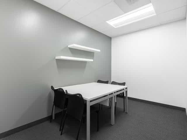 Minimalist meeting room with clean lines for intimate gatherings in Burbank, CA.