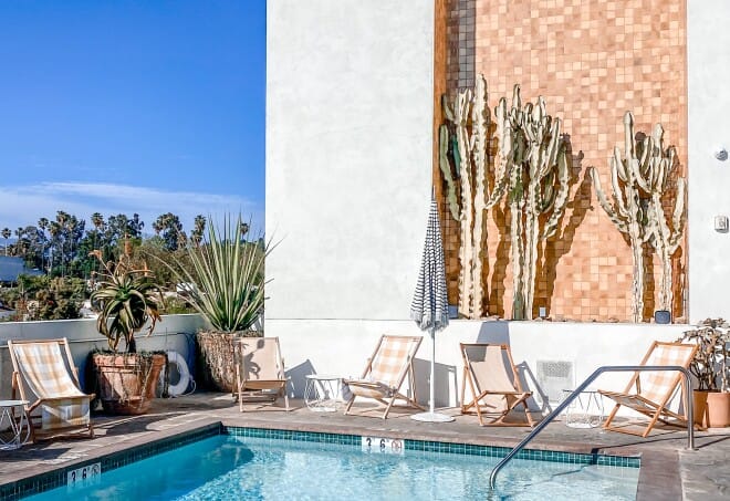 Serene pool deck at Silver Lake Inn, ideal for networking events and casual meetings.