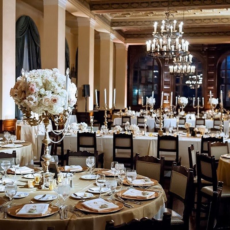 Elegant banquet hall at The Ebell of Los Angeles, perfect for weddings and upscale events.