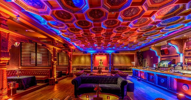VIP Lounge in House of Blues Anaheim with intricate ceiling, ideal for upscale events.