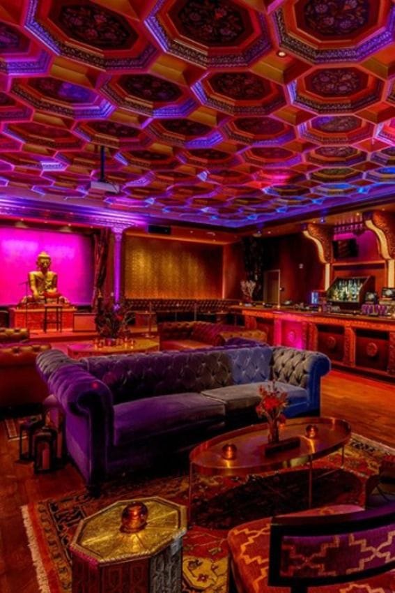 VIP Lounge at House of Blues Anaheim, featuring vibrant decor for elegant cocktail receptions.