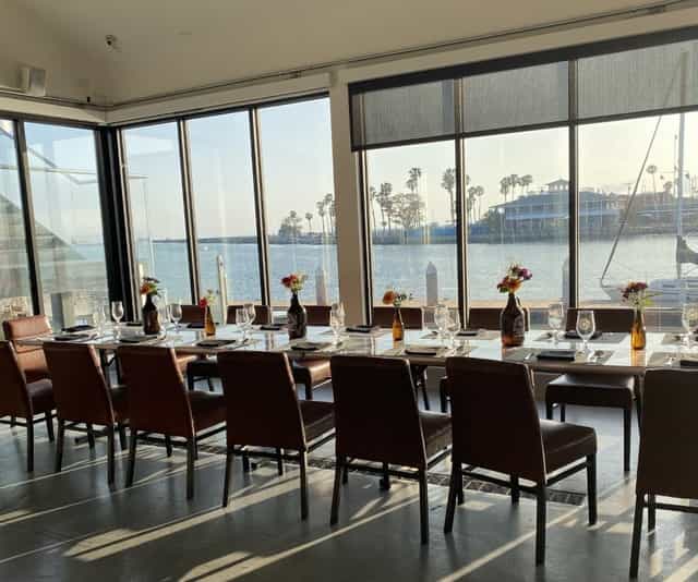 Elegant dining table at Ballast Point Brewing, perfect for upscale events and gatherings.
