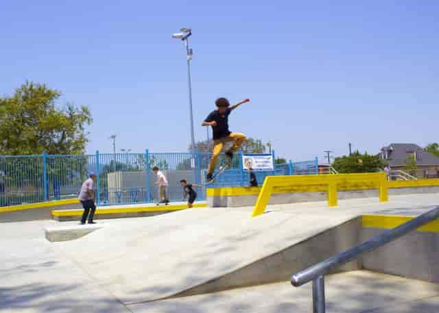 Vibrant skate park at Chevy Chase Recreation Center, perfect for youth sports events.