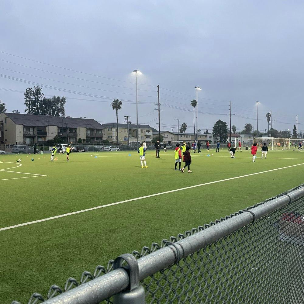 Athletic Field at Victory Vineland Recreation Center, well-lit soccer practice venue for events.