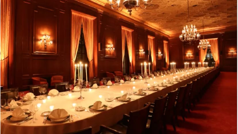 Elegant banquet hall at The California Club, perfect for corporate dinners and gala events.