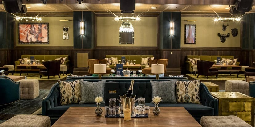 VIP booths in Oxford Social Club, plush seating for networking events and corporate functions.