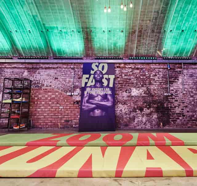 Dynamic event space in Studio 3, MOTEL, ideal for athletic gatherings and product launches.