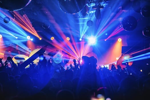 Vibrant Onyx Room Nightclub dance floor with dynamic lighting for concerts and events.