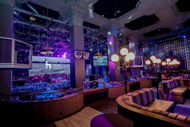 VIP tables in Parq Nightclub, stylish seating for dynamic events and celebrations.