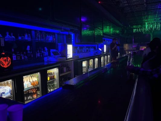 VIP bar area at Music Box San Diego, perfect for evening events and social gatherings.