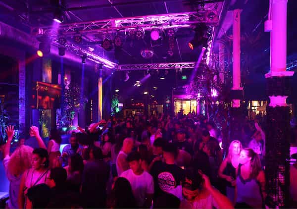 VYBZ Kitchen & Lounge event space with vibrant lighting, perfect for parties and gatherings.