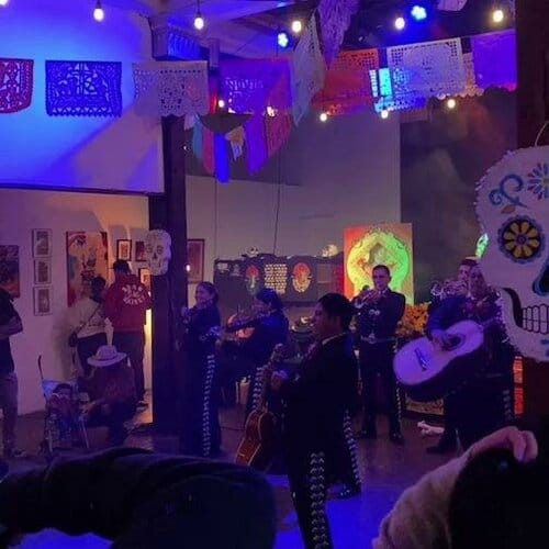 Vibrant bar with mariachi band, perfect for cultural celebrations and themed events.