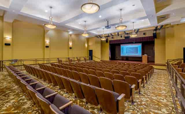 Liberty Hall Theatre auditorium with tiered seating for versatile events and presentations.