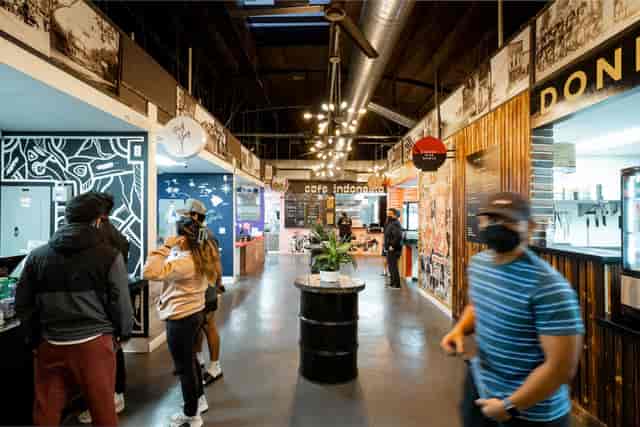 Liberty Hall Theatre: vibrant event space with casual seating for creative gatherings.