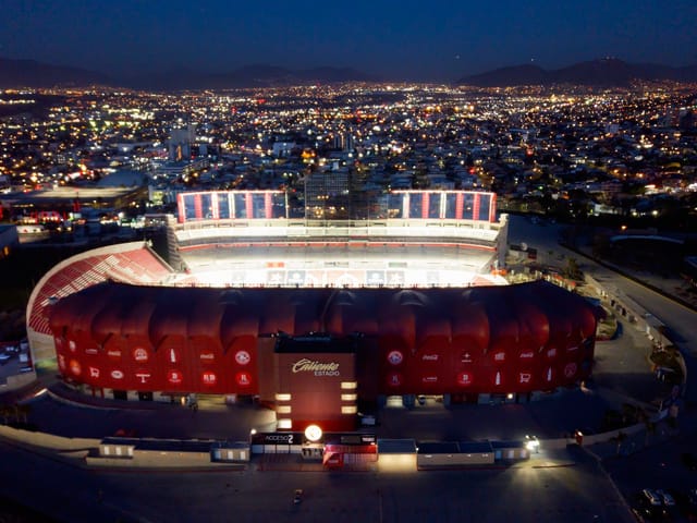 Main Stadium at Club Tijuana, illuminated venue for concerts and corporate events.