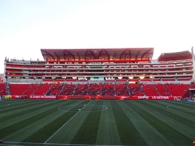 Main Stadium at Club Tijuana, modern architecture, ideal for sports events and concerts.