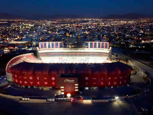 Main Stadium at Club Tijuana, illuminated venue for concerts and corporate events.