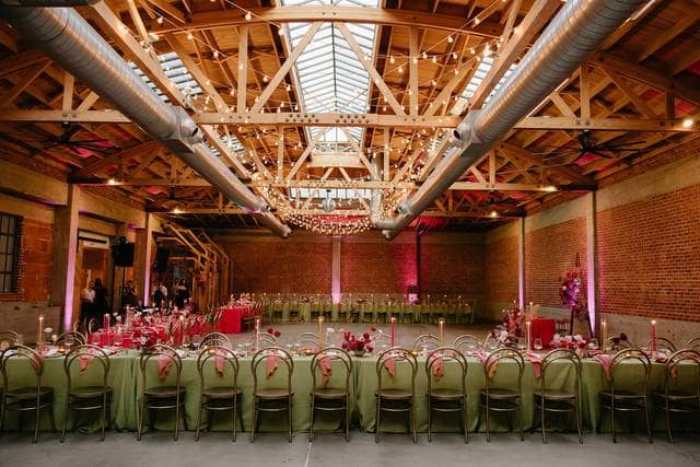 Elegant banquet setup in Boulevard Hall for weddings and corporate events.
