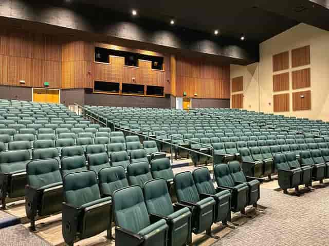 Shiley Theater auditorium with tiered seating, ideal for conferences and presentations.