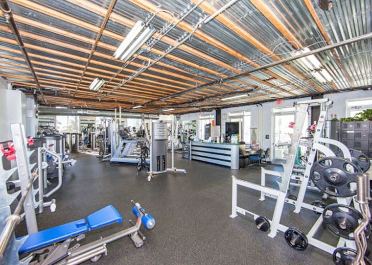 Modern gym at Coronado Community Center, ideal for wellness retreats and team-building events.
