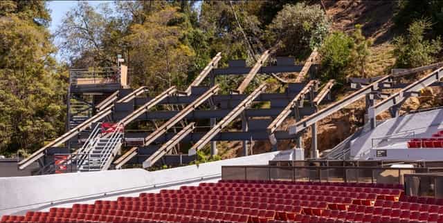 Amphitheater framework at The Greek Theatre, ideal for concerts and events.