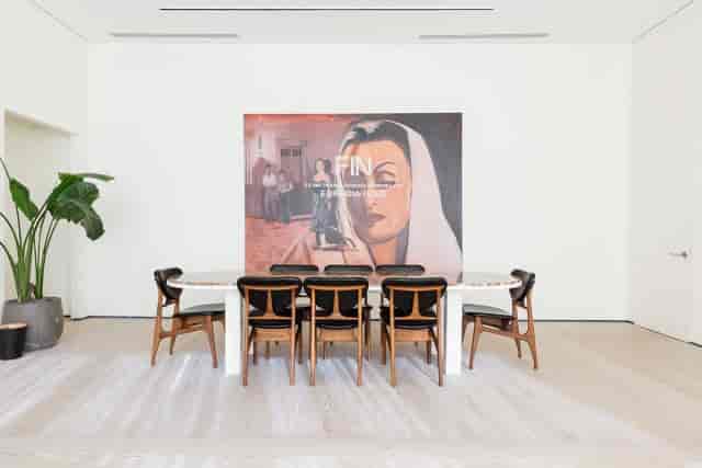Modern meeting space in Spring Place with stylish chairs and natural light for gatherings.