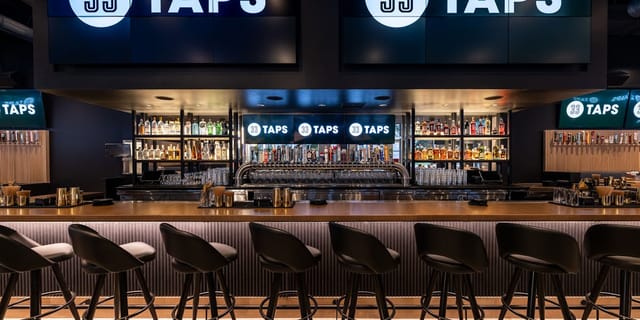 Sleek bar setup in Downtown LA, ideal for networking events and social gatherings.