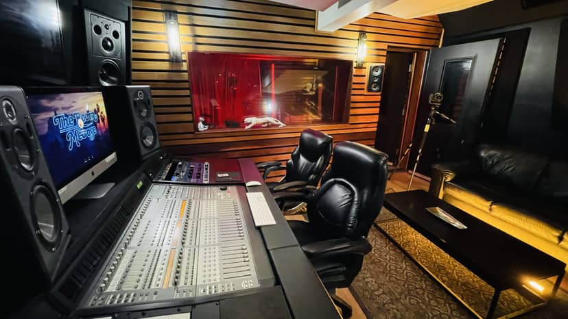 Modern recording studio at JCB Music, ideal for intimate music events and workshops.