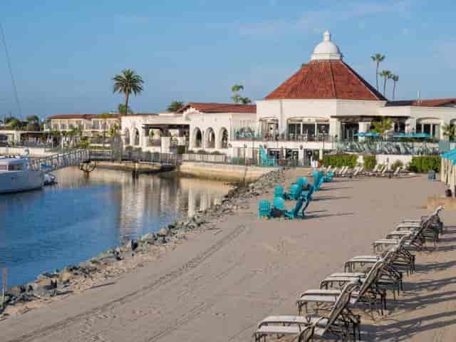 Private beach at Kona Kai Resort, ideal for corporate retreats and social gatherings.