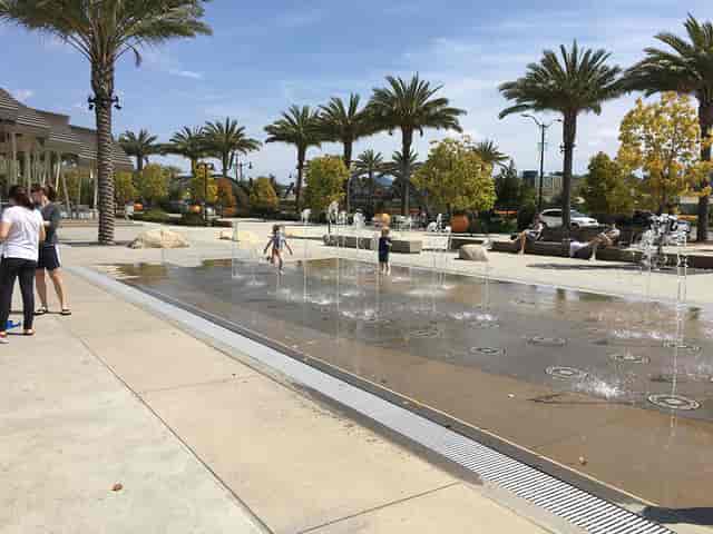 Splash Pad at Civita Park, vibrant water features for family-friendly summer events.