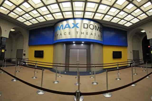 Heikoff IMAX Dome entrance with modern design, ideal for immersive events and presentations.
