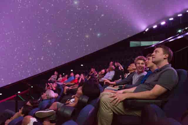 Heikoff IMAX Dome with starry projection, ideal for immersive educational events.