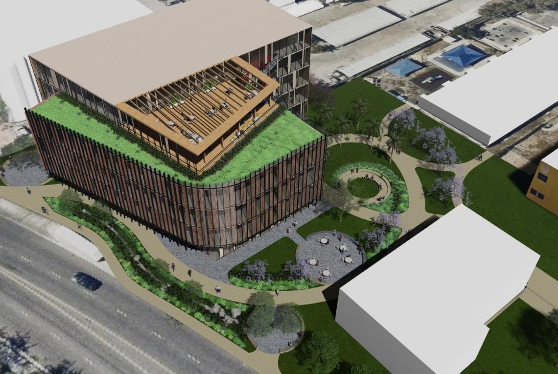 CDU Campus rooftop terrace, modern event space for corporate and social gatherings.