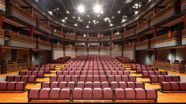 Keck Auditorium at Charles R. Drew University, tiered seating for conferences and presentations.