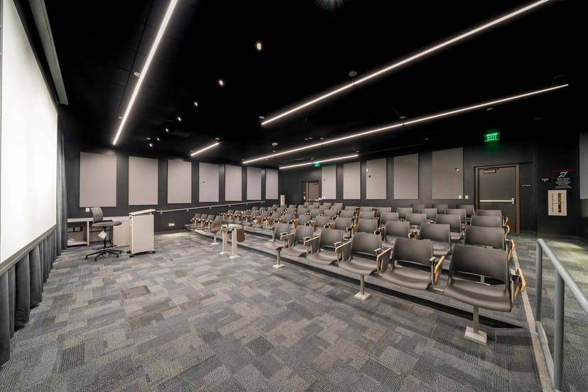Modern multi-purpose room at Long Beach City College for conferences and workshops.