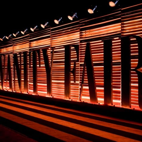 "VANITY FAIR illuminated backdrop for high-profile events and galas"