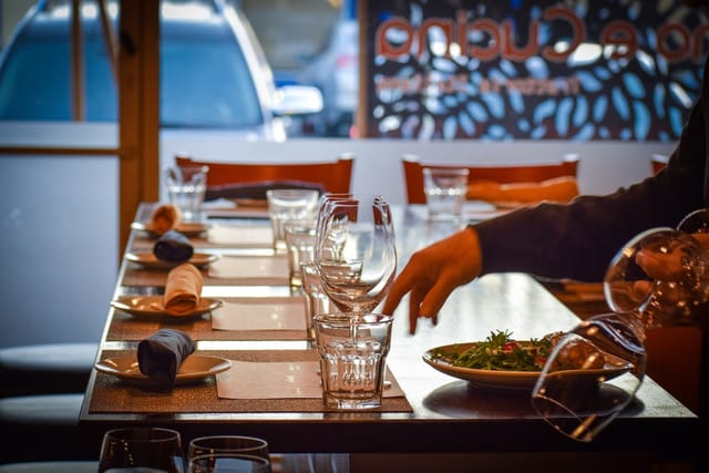 Elegant dining table setup for intimate events at Vino e Cucina, perfect for networking.