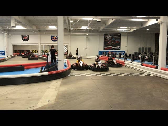 Indoor go-kart racing venue at K1 Speed Burbank, perfect for corporate team-building events.