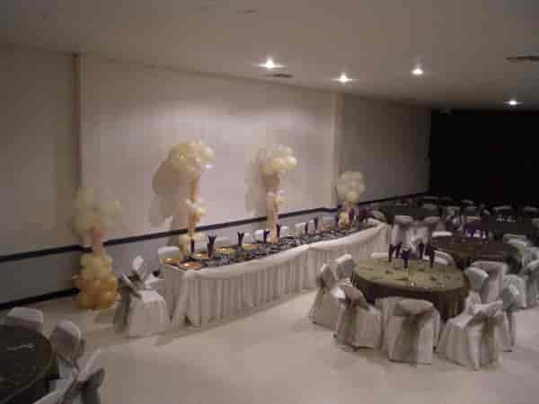 Elegant Knights of Columbus Hall with balloon decor for formal events and celebrations.