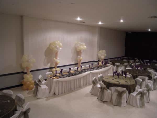 Elegant Knights of Columbus Hall with balloon decor for formal events and celebrations.